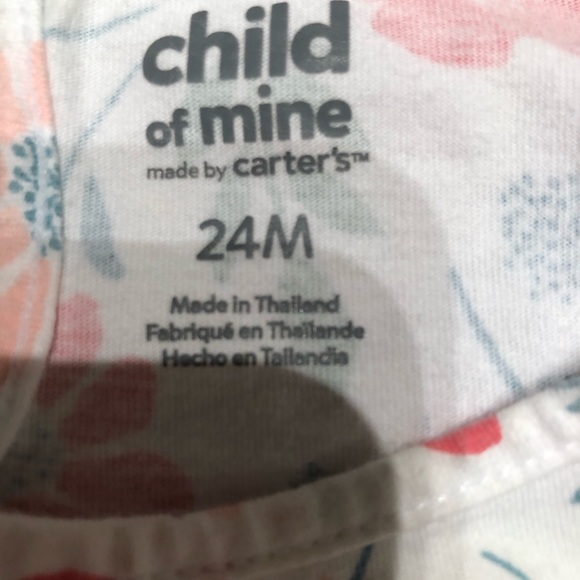 CHILD OF MINE by CARTER’S summer top sz 24 mos. Cotton floral tee shirt material - Picture 4 of 4